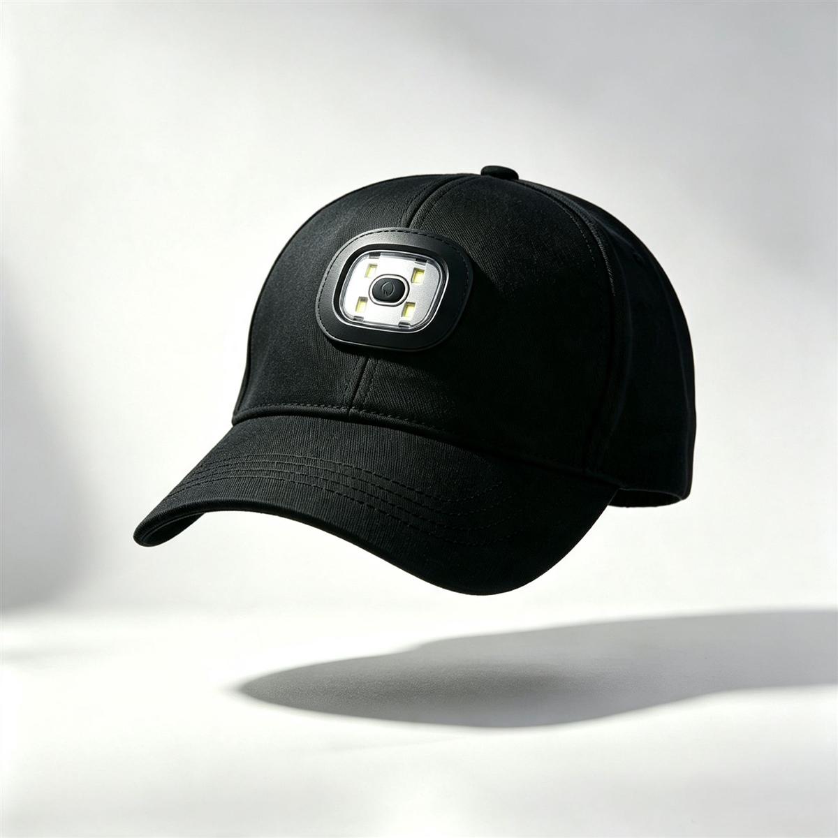 Black LED light hat baseball cap hands-free lighting product